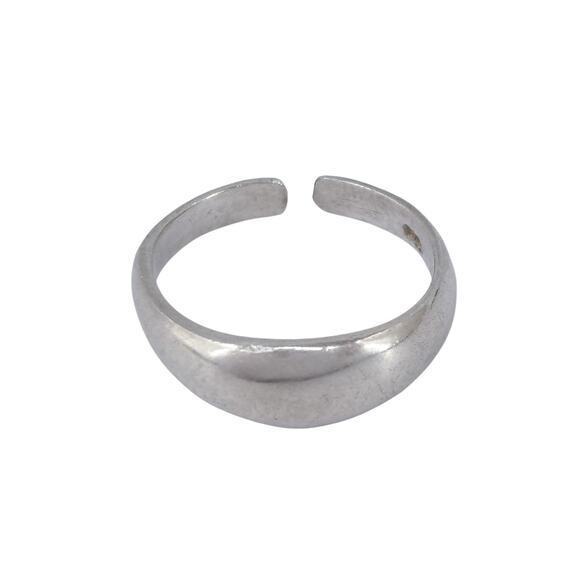 Domed Open Back Toe Ring | Vintage Thai Sterling Silver 925 | Size 4 - Picture 3 of 12